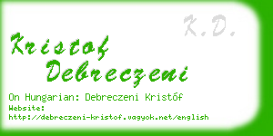 kristof debreczeni business card