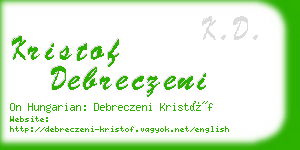 kristof debreczeni business card